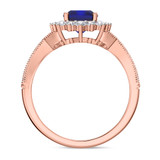 Photo of Kassia 1 1/2 CT. T.W. Sapphire and Diamond Trio Matching Wedding Ring Set 14K Rose Gold [BT1002RE-C000]
