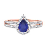 Photo of Lita 1 3/8 Carat T.W. Sapphire and Diamond Trio Matching Wedding Ring Set 10K Rose Gold [BT1003RE-C000]
