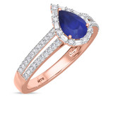Photo of Lita 1 3/8 Carat T.W. Sapphire and Diamond Trio Matching Wedding Ring Set 14K Rose Gold [BT1003RE-C000]