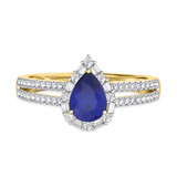 Photo of Lita 1 3/8 CT. T.W. Sapphire and Diamond Trio Matching Wedding Ring Set 10K Yellow Gold [BT1003YE-C000]
