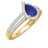 Photo of Lita 1 3/8 CT. T.W. Sapphire and Diamond Trio Matching Wedding Ring Set 10K Yellow Gold [BT1003YE-C000]