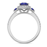 Photo of Ixora 1 1/4 CT. T.W. Sapphire and Diamond Matching Bridal Ring Set 10K White Gold [BT1000WE-C000]