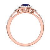 Photo of Bellerose 1 1/6 CT. T.W. Sapphire and Diamond Matching Bridal Ring Set 10K Rose Gold [BT1001RE-C000]
