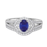 Photo of Bellerose 1 1/6 Carat T.W. Sapphire and Diamond Matching Bridal Ring Set 14K White Gold [BR1001W-C000]