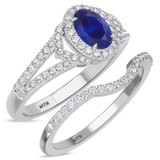 Photo of Bellerose 1 1/6 Carat T.W. Sapphire and Diamond Matching Bridal Ring Set 14K White Gold [BR1001W-C000]