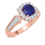 Photo of Kassia 1 3/8 CT. T.W. Sapphire and Diamond Matching Bridal Ring Set 14K Rose Gold [BT1002RE-C000]