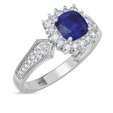 Photo of Kassia 1 3/8 Carat T.W. Sapphire and Diamond Matching Bridal Ring Set 14K White Gold [BT1002WE-C000]