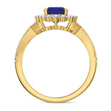 Photo of Kassia 1 3/8 CT. T.W. Sapphire and Diamond Matching Bridal Ring Set 10K Yellow Gold [BT1002YE-C000]