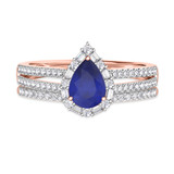 Photo of Lita 1 1/4 Carat T.W. Sapphire and Diamond Matching Bridal Ring Set 10K Rose Gold [BR1003R-C000]