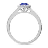 Photo of Lita 1 1/4 CT. T.W. Sapphire and Diamond Matching Bridal Ring Set 14K White Gold [BT1003WE-C000]