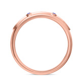 Photo of Ixora 1/4 CT. T.W. Sapphire and Diamond Matching Wedding Band Set 10K Rose Gold [BT1000RM]