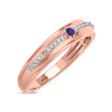 Photo of Bellerose 1/4 Carat T.W. Sapphire and Diamond Matching Wedding Band Set 10K Rose Gold [BT1001RM]