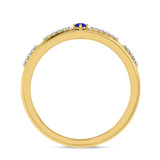 Photo of Bellerose 1/4 CT. T.W. Sapphire and Diamond Matching Wedding Band Set 10K Yellow Gold [BT1001YM]