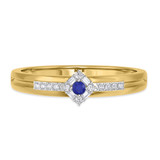 Photo of Lita 1/3 Carat T.W. Sapphire and Diamond Matching Wedding Band Set 14K Yellow Gold [BT1003YM]