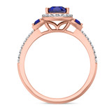 Photo of Ixora 1 1/10 Carat T.W. Sapphire and diamond Engagement Ring 14K Rose Gold [BT1000RE-C000]