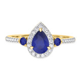 Photo of Ixora 1 1/10 CT. T.W. Sapphire and diamond Engagement Ring 14K Yellow Gold [BT1000YE-C000]