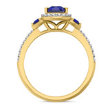 Photo of Ixora 1 1/10 CT. T.W. Sapphire and diamond Engagement Ring 14K Yellow Gold [BT1000YE-C000]