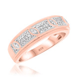 Photo of Amira 3/8 ct tw. Black Diamond (Treated) Wedding Band Set 10K Rose Gold [BT211RM]