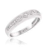 Photo of Khadija 1/2 ct tw. Diamond Wedding Band Set 14K White Solid Gold [BT213WM]