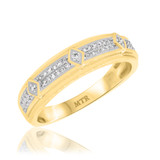 Photo of Rehana 1/4 ct tw. Black Diamond (Treated) Wedding Band Set 10K Yellow Gold [BT214YM]
