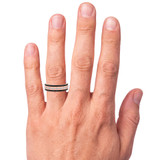 Photo of Soraya 5/8 ct tw. Black Diamond (Treated) Wedding Band Set 14K Rose Gold [BT216RM] [HT-2]
