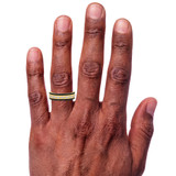 Photo of Soraya 5/8 ct tw. Black Diamond (Treated) Wedding Band Set 10K Yellow Gold [BT216YM] [HT-3]