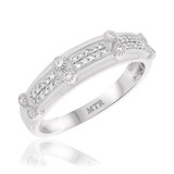 Photo of Yasmine 1/3 ct tw. Diamond Wedding Band Set 14K White Gold [BT217WM]