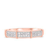 Photo of Xiamara 1/3 ct tw. Diamond Wedding Band Set 14K Rose Solid Gold [BT219RM]