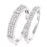 Photo of Xiamara 1/3 ct tw. Diamond Wedding Band Set 10K White Solid Gold [WB219W]