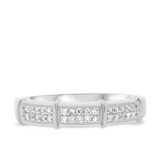 Photo of Xiamara 1/3 ct tw. Blue Diamond (Treated) Wedding Band Set 10K White Gold [BT219WM]