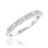 Photo of Xiamara 1/3 ct tw. Diamond Wedding Band Set 14K White Solid Gold [BT219WL]