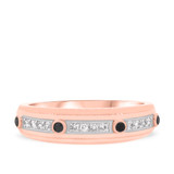 Photo of Fatima 3/8 ct tw. Black Diamond (Treated) Wedding Band Set 10K Rose Gold [BT220RM]