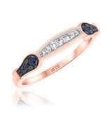 Photo of Bee 1/5 ct tw. Diamond Wedding Band Set 14K Rose Gold [BT221RL]