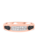 Photo of Bee 1/5 ct tw. Diamond Wedding Band Set 14K Rose Gold [BT221RM]