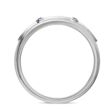 Photo of Ixora 1/7 CT. T.W. Sapphire and Diamond Mens Wedding Band 10K White Gold [BT1000WM]