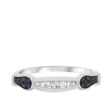 Photo of Bee 1/5 ct tw. Diamond Wedding Band Set 14K White Gold [BT221WL]