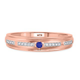 Photo of Bellerose 1/7 CT. T.W. Sapphire and Diamond Mens Wedding Band 14K Rose Gold [BT1001RM]