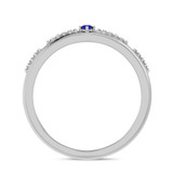 Photo of Bellerose 1/7 CT. T.W. Sapphire and Diamond Mens Wedding Band 14K White Gold [BT1001WM]