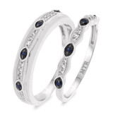 Photo of Farida 1/6 ct tw. Diamond Wedding Band Set 10K White Gold [WB222W]
