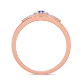 Photo of Lita 1/6 CT. T.W. Sapphire and Diamond Mens Wedding Band 10K Rose Gold [BT1003RM]