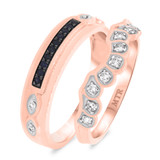 Photo of Aziza 1/5 ct tw. Sapphire Wedding Band Set 14K Rose Gold [WB223R]
