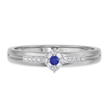 Photo of Lita 1/6 Carat T.W. Sapphire and Diamond Mens Wedding Band 10K White Gold [BT1003WM]