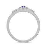 Photo of Lita 1/6 CT. T.W. Sapphire and Diamond Mens Wedding Band 14K White Gold [BT1003WM]