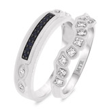Photo of Aziza 1/5 ct tw. Sapphire Wedding Band Set 14K White Gold [WB223W]