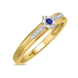 Photo of Lita 1/6 CT. T.W. Sapphire and Diamond Mens Wedding Band 14K Yellow Gold [BT1003YM]