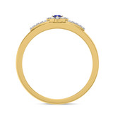 Photo of Lita 1/6 CT. T.W. Sapphire and Diamond Mens Wedding Band 14K Yellow Gold [BT1003YM]