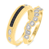 Photo of Aziza 1/5 ct tw. Sapphire Wedding Band Set 10K Yellow Gold [WB223Y]