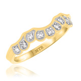 Photo of Aziza 1/5 ct tw. Sapphire Wedding Band Set 14K Yellow Gold [BT223YL]