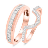 Photo of Mauve 2/3 ct tw. Diamond Wedding Band Set 10K Rose Gold [WB225R]