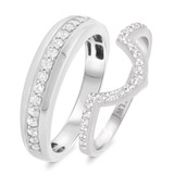 Photo of Mauve 2/3 ct tw. Diamond Wedding Band Set 14K White Gold [WB225W]